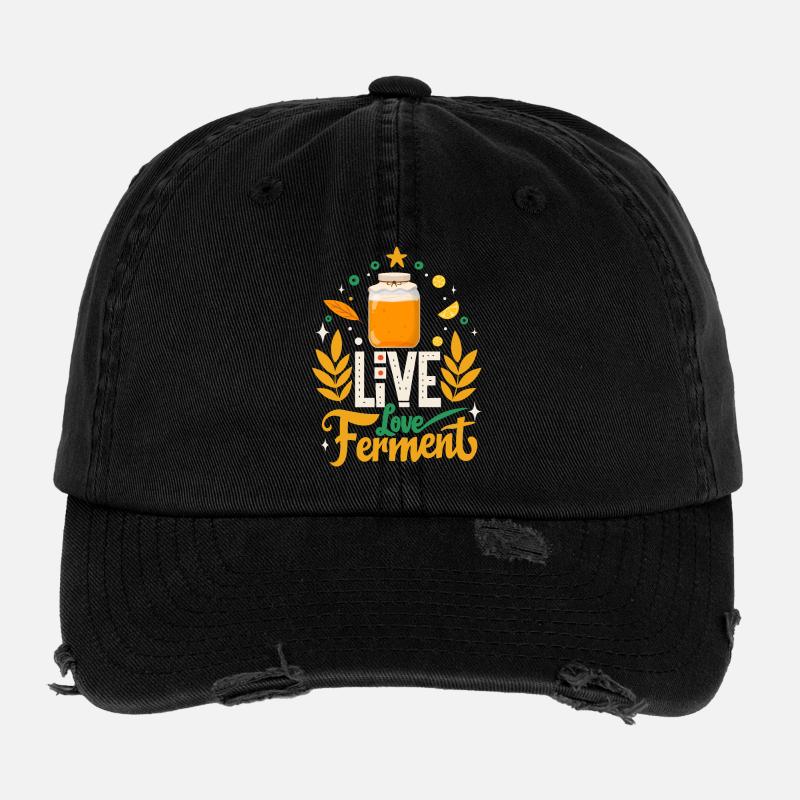 Live Love Ferment: Honey fermentation Flexfit Vintage Destroyed Cap