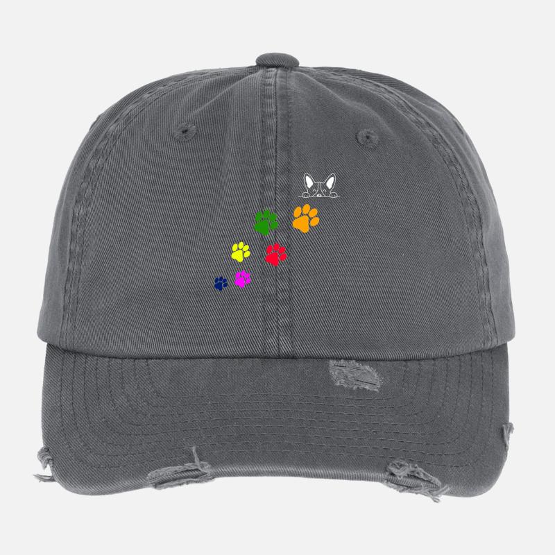 Empreintes pattes de chiens Casquette vintage effet usé Flexfit