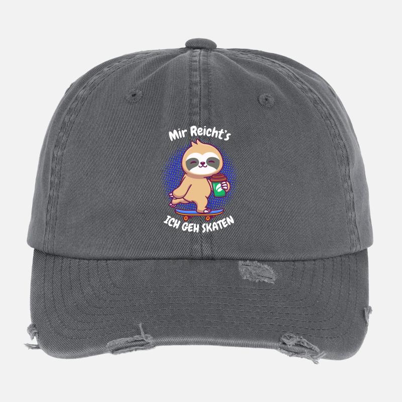 Kaffee Sloth Skateboard Flexfit Vintage Destroyed Cap