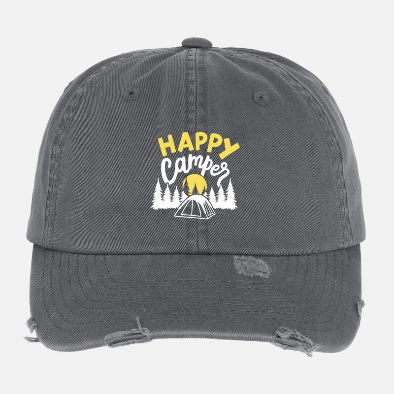 Camping Camper Flexfit Vintage Destroyed Cap