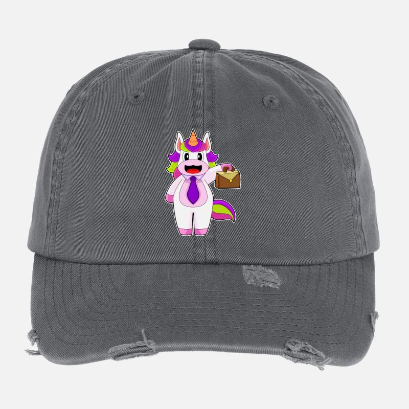 Einhorn Unternehmer Aktentasche Flexfit Vintage Destroyed Cap