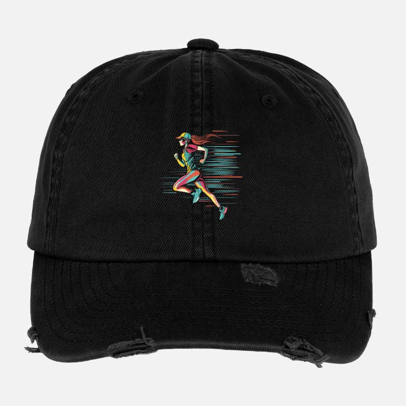 Look de bande dessinée de coureur Casquette vintage effet usé Flexfit