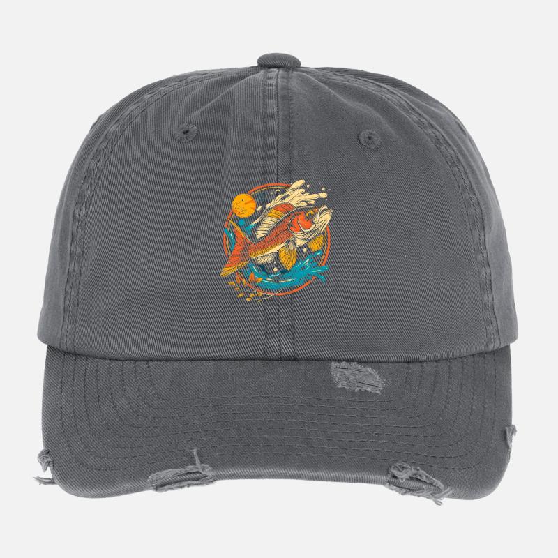 Illustration de poisson Casquette vintage effet usé Flexfit