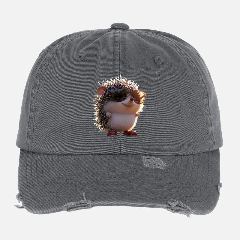 Hérisson Hérisson à ventre blanc Hérisson épineux Amour Hérisson mignon Casquette vintage effet usé Flexfit