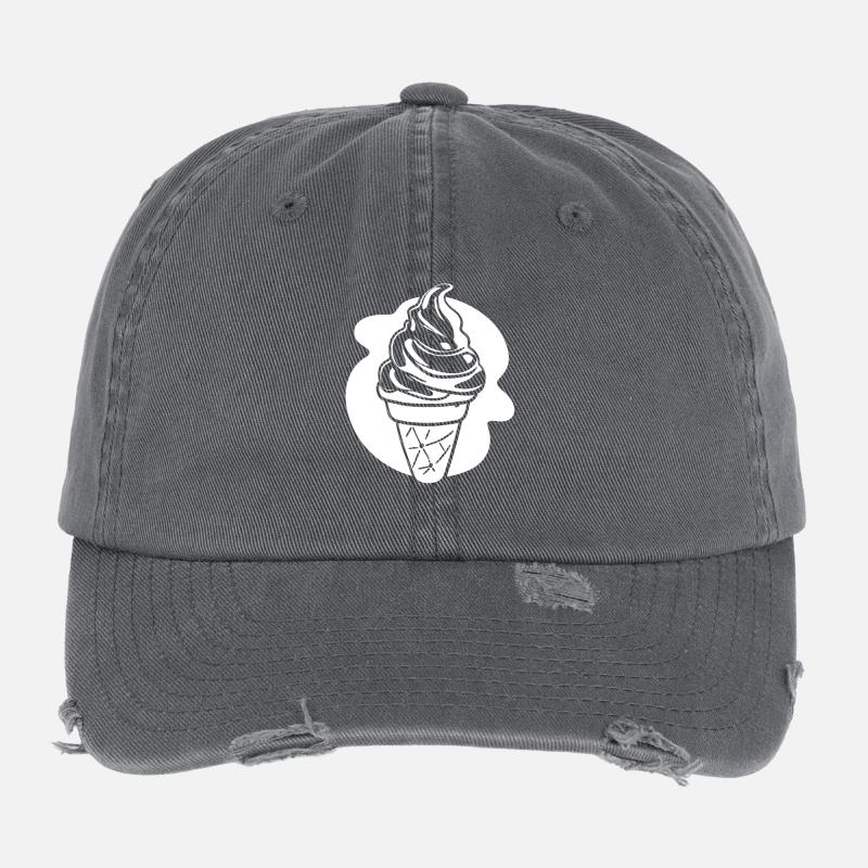 Cream Drawing Flexfit Vintage Destroyed Cap
