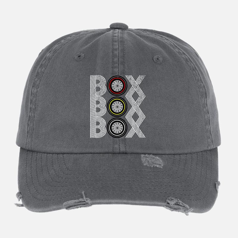 Futuristic abstract pattern with geometric Flexfit Vintage Destroyed Cap