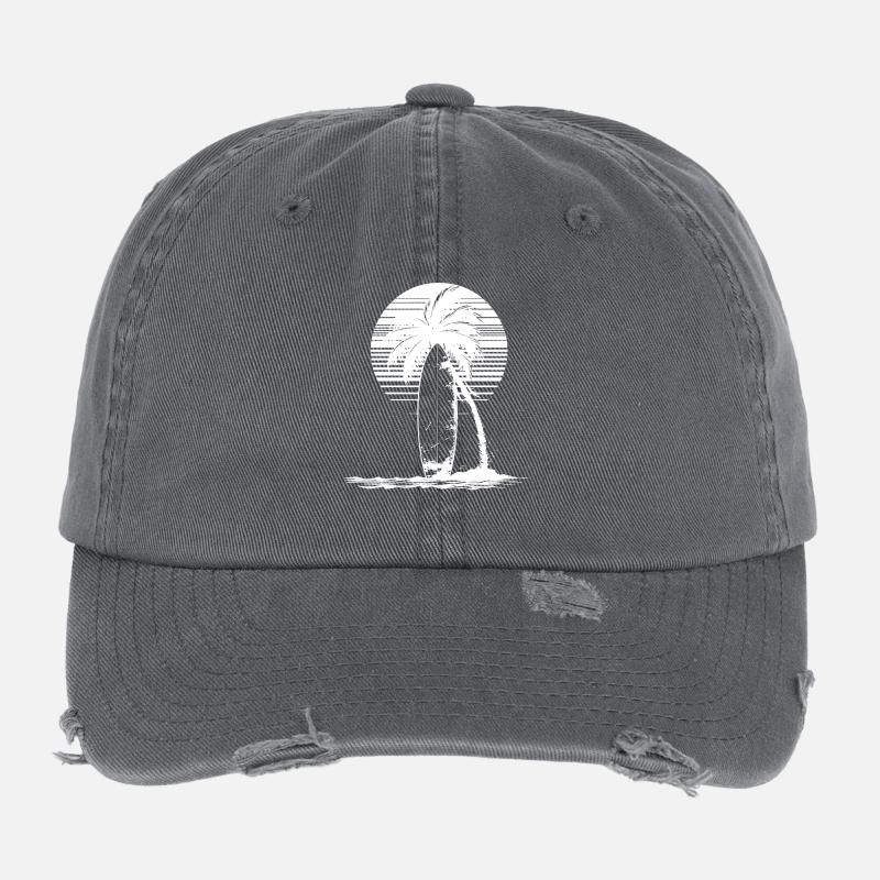 Dessin de planche de surf Casquette vintage effet usé Flexfit