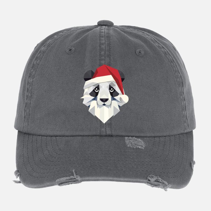 Joyeux Noël panda dans un style moderne Casquette vintage effet usé Flexfit