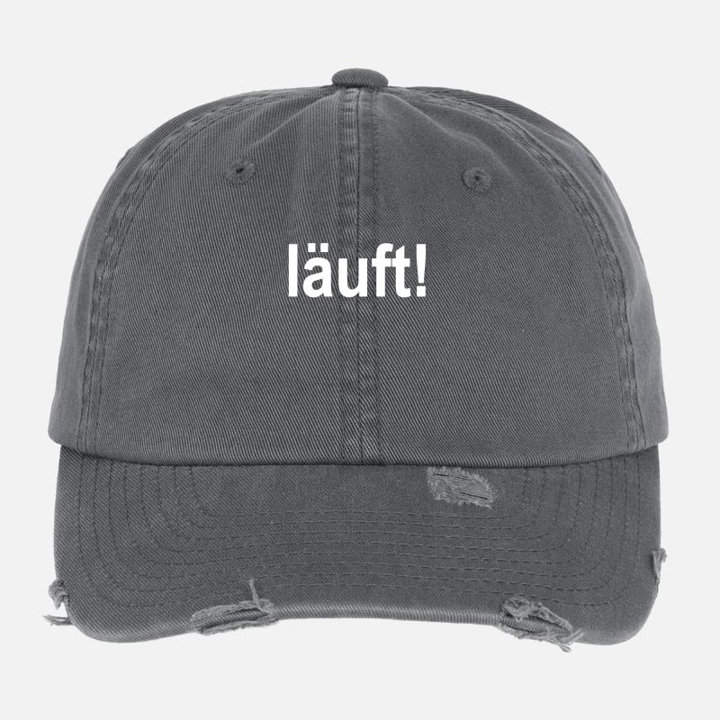 Läuft! Textdesign Kontrast Flexfit Vintage Destroyed Cap