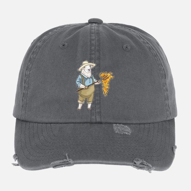 Mouton Éleveur Paille Casquette vintage effet usé Flexfit