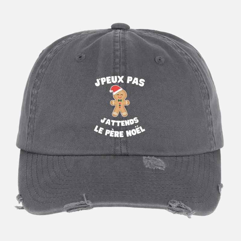 Ich kann nicht, ich warte auf den Weihnachtsmann Flexfit Vintage Destroyed Cap
