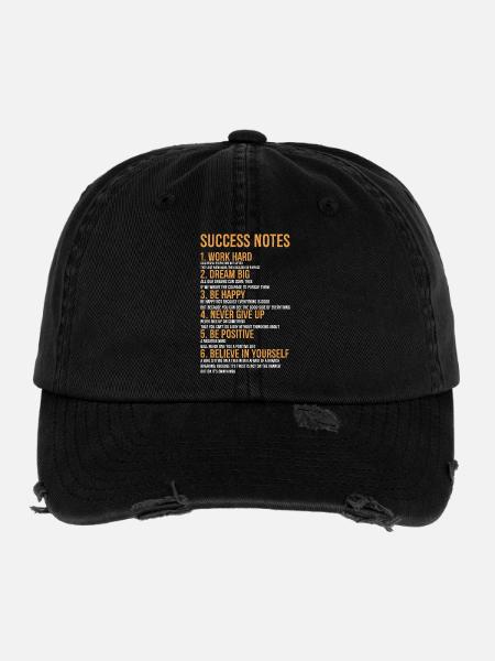 success notes - Flexfit Vintage Destroyed Cap - black - Front