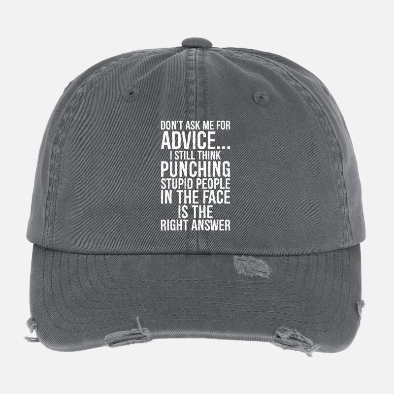 Don't ask me for advice I still think punching Flexfit Vintage Destroyed Cap