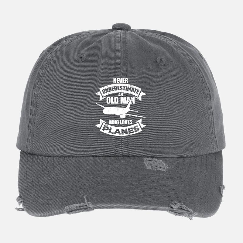 Never underestimate old airplane enthusiasts Flexfit Vintage Destroyed Cap