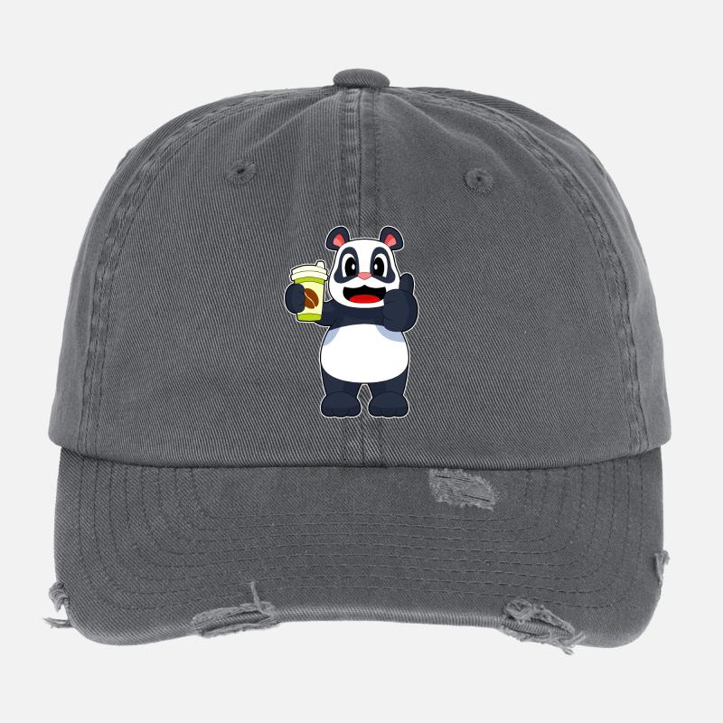 Tasse Panda Coffee à emporter Casquette vintage effet usé Flexfit