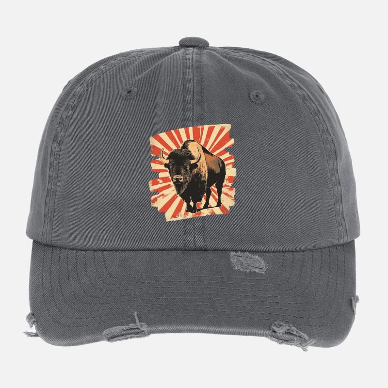 Bison Flexfit Vintage Destroyed Cap