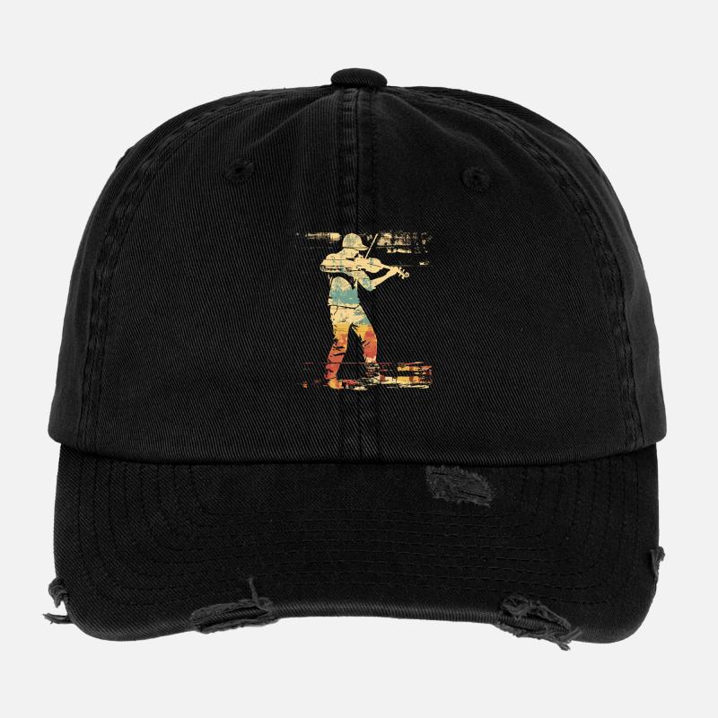 Violon Style BD - Casquette vintage effet usé Flexfit - noir