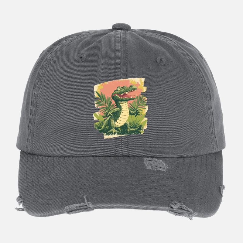 Crocodile Casquette vintage effet usé Flexfit