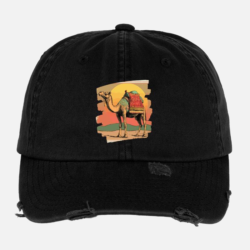 Camel Flexfit Vintage Destroyed Cap