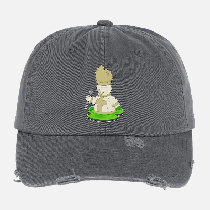 Chess Piece Bishop Chess Flexfit Vintage Destroyed Cap
