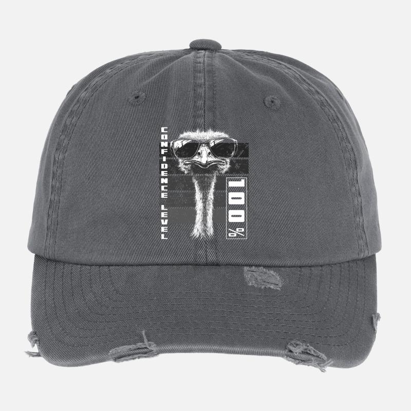 Vogel Strauß Sonnenbrille Selbstbewusst Geschenk Flexfit Vintage Destroyed Cap