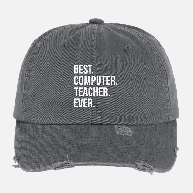 best computer teacher ever Flexfit Vintage Destroyed Cap