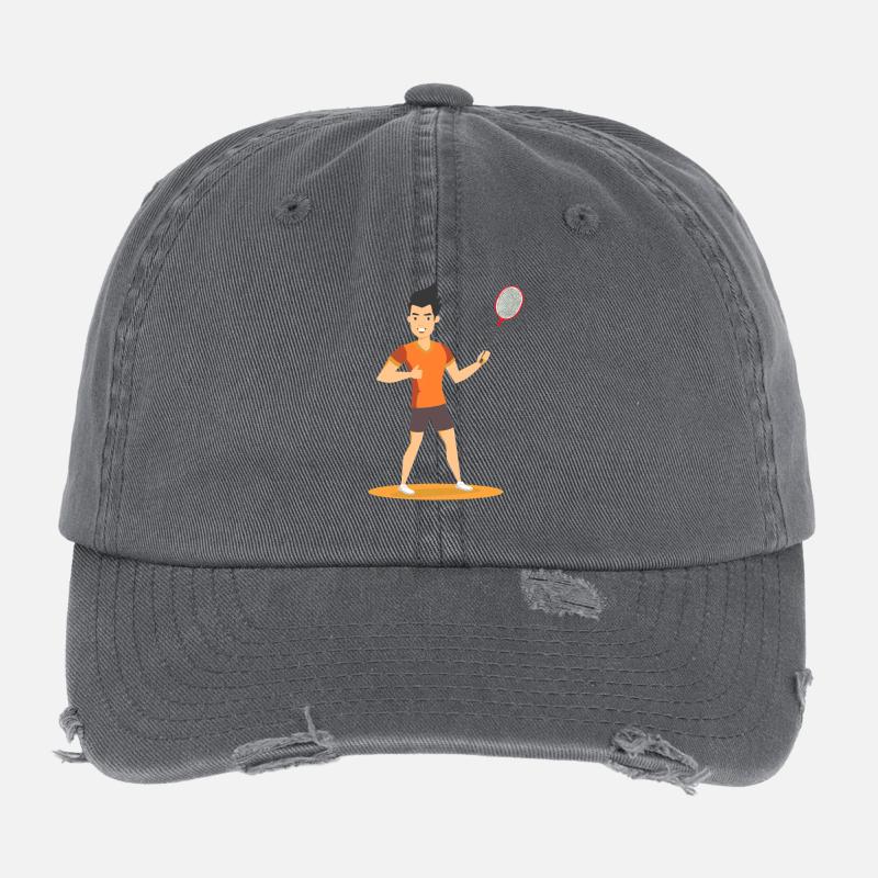 Badmintonspieler Comic Look Flexfit Vintage Destroyed Cap