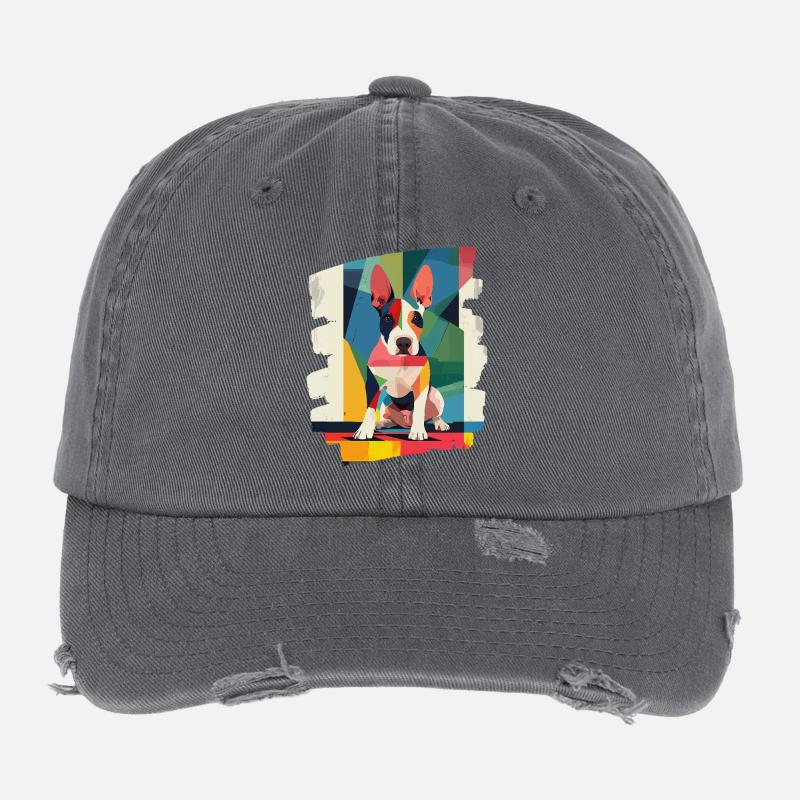 Bullterrier Kampfhund Hunderasse Flexfit Vintage Destroyed Cap