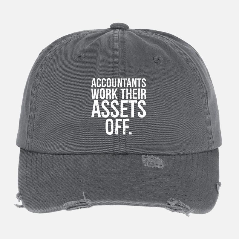 accountants work their assets off Flexfit Vintage Destroyed Cap
