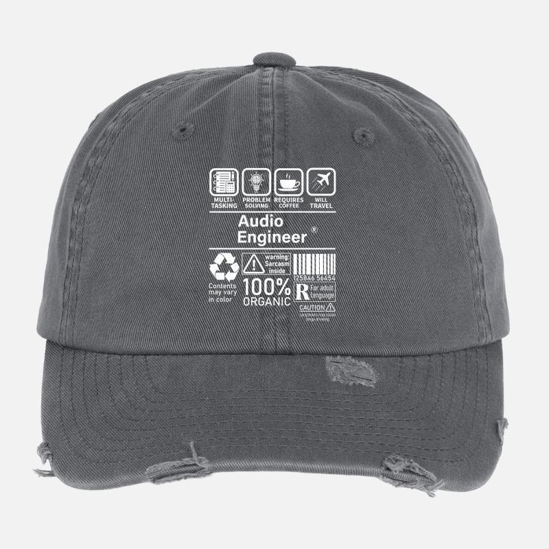 Audio Engineer multi tasking problem solving Flexfit Vintage Destroyed Cap