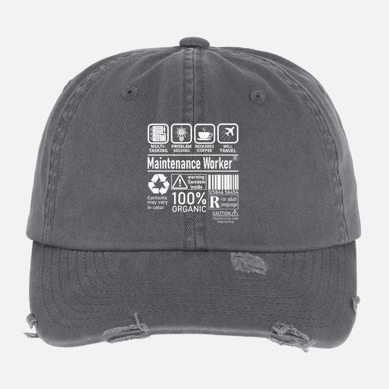 Agent d’entretien multitâche résolution de problèmes Casquette vintage effet usé Flexfit