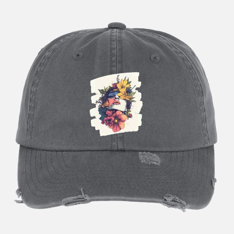 Spring Spring Beginning Flowers Flexfit Vintage Destroyed Cap