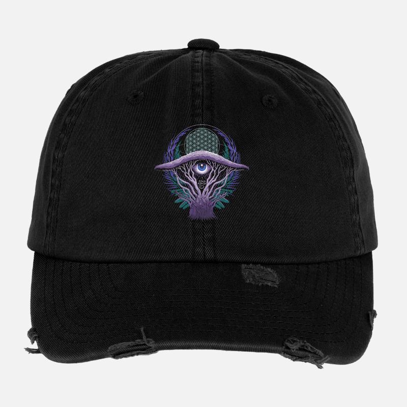 Third Eye Fungi | Mystical Vision Design Flexfit Vintage Destroyed Cap