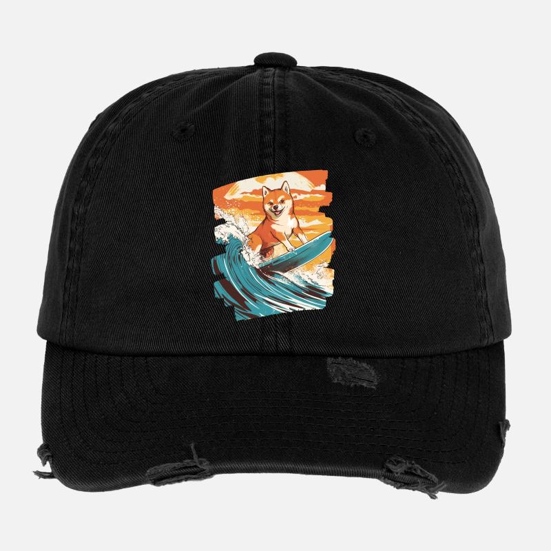 Shiba Inu Casquette vintage effet usé Flexfit