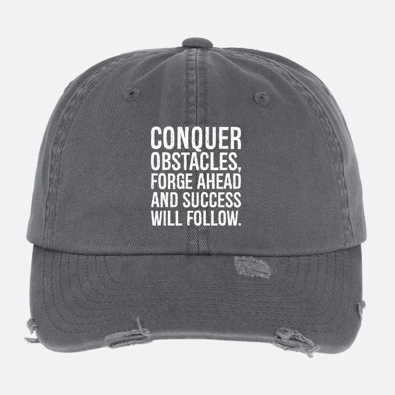 surmontez les obstacles, avancez et le succès viendra Casquette vintage effet usé Flexfit