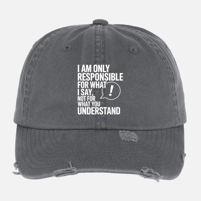 Ich Bin Verantwortlich Für Das Was Ich Sage Lehrer Flexfit Vintage Destroyed Cap
