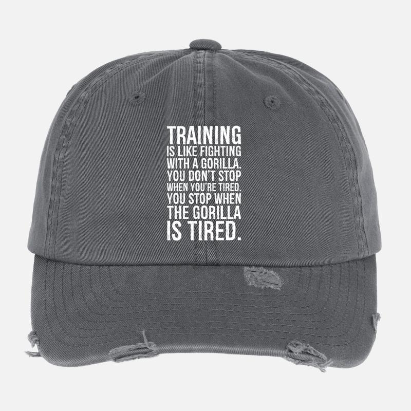 L’entraînement, c’est comme se battre avec un gorille Casquette vintage effet usé Flexfit