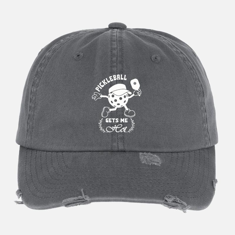 Pickleball gets me hot Flexfit Vintage Destroyed Cap