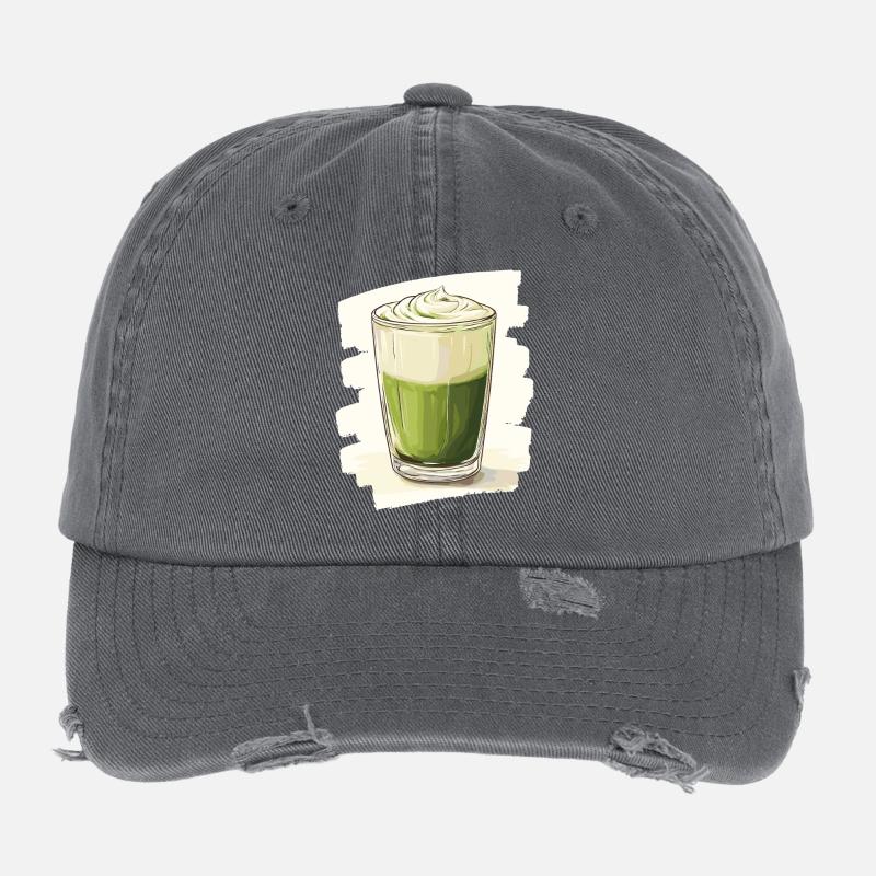 Matcha Latte Liebhaber Grüntee Flexfit Vintage Destroyed Cap