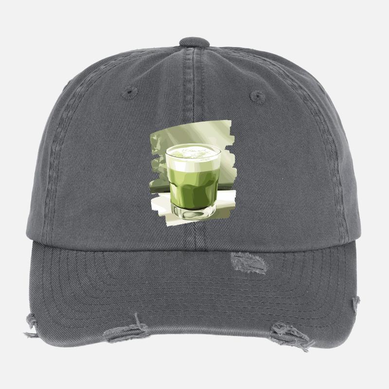 Matcha Latte Liebhaber Grüntee Flexfit Vintage Destroyed Cap