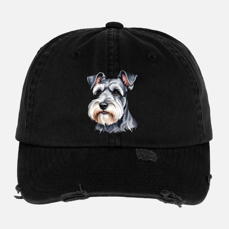 Schnauzer nain Casquette vintage effet usé Flexfit