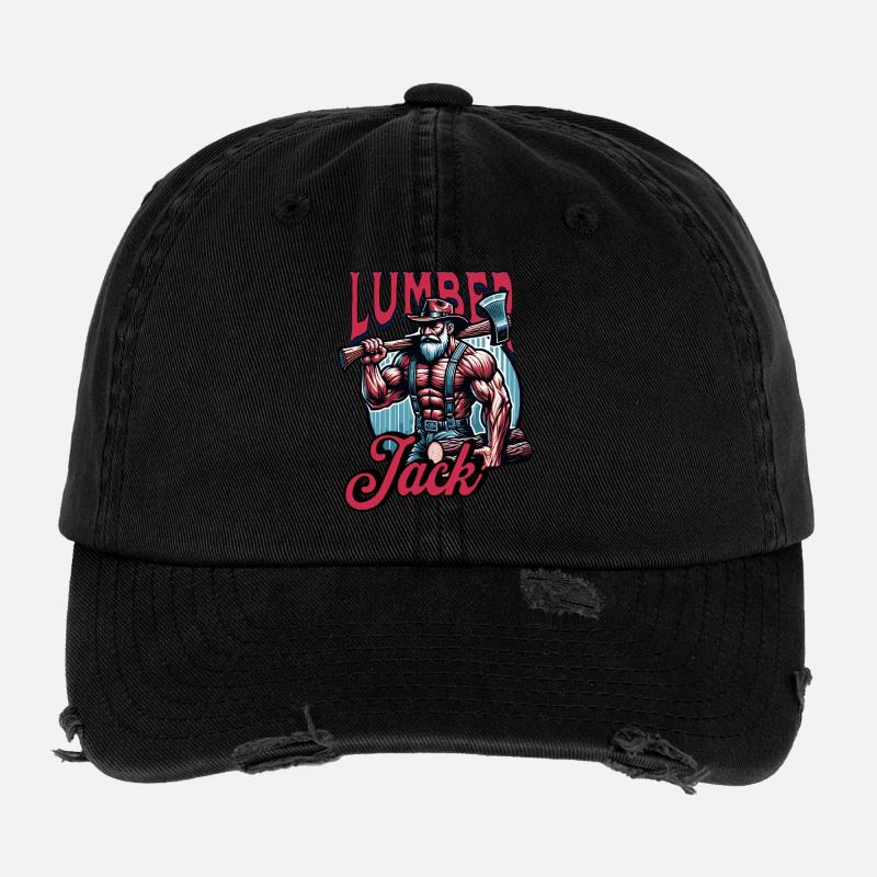 Holzfäller mit Axt - Lumberjack Flexfit Vintage Destroyed Cap