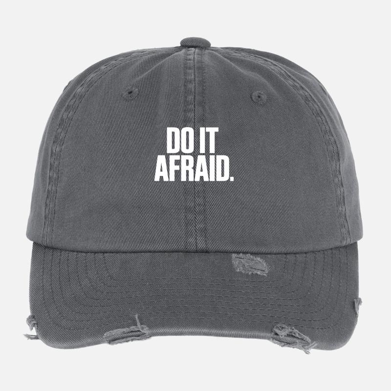 Do It Afraid Mut Weiterentwicklung Motivation Flexfit Vintage Destroyed Cap