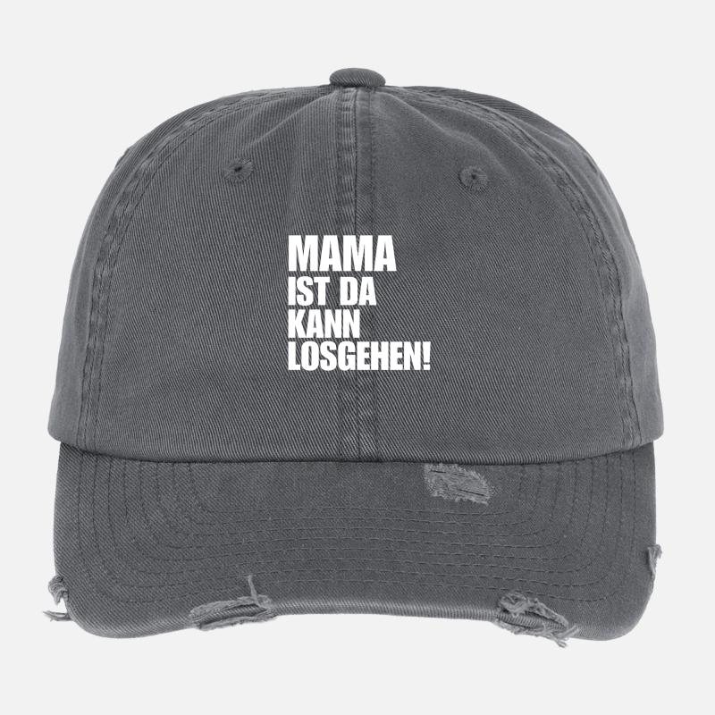 MAMA IST DA KANN LOSGEHEN coole mami spruch Flexfit Vintage Destroyed Cap