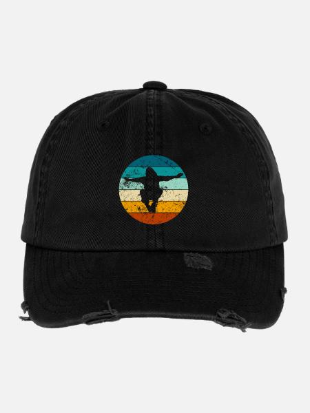 Parkour Jump - Design urbain dynamique - Casquette vintage effet usé Flexfit - noir - Devant
