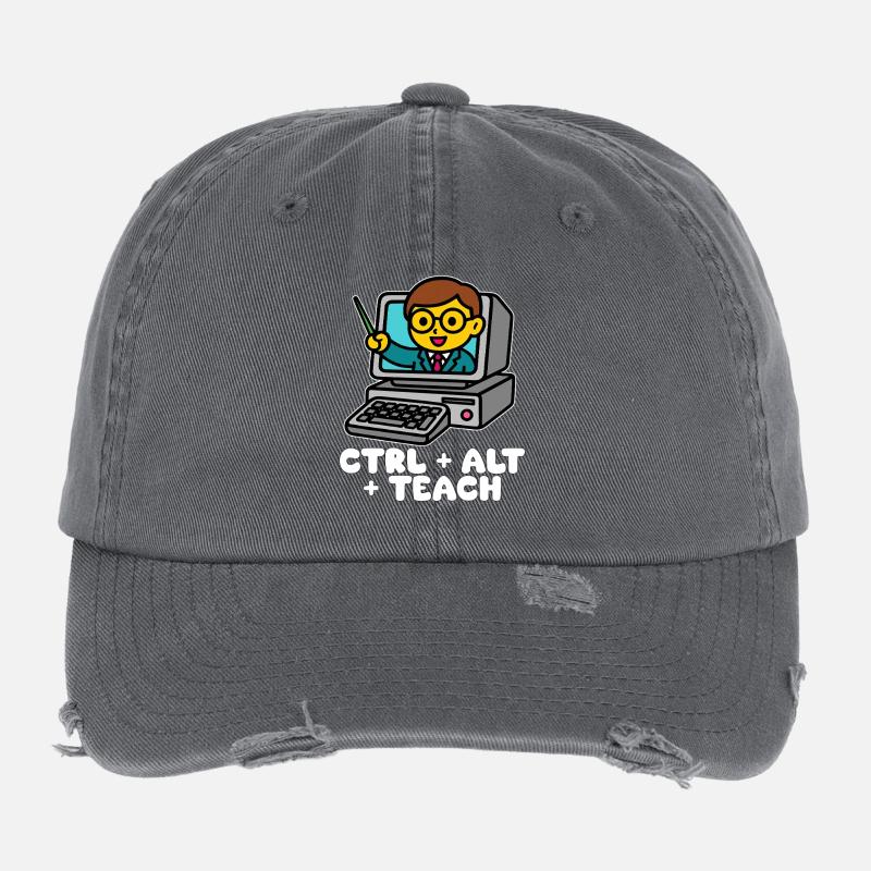 STRG + ALT + TEACH - GESCHENK FÜR LEHRER Flexfit Vintage Destroyed Cap