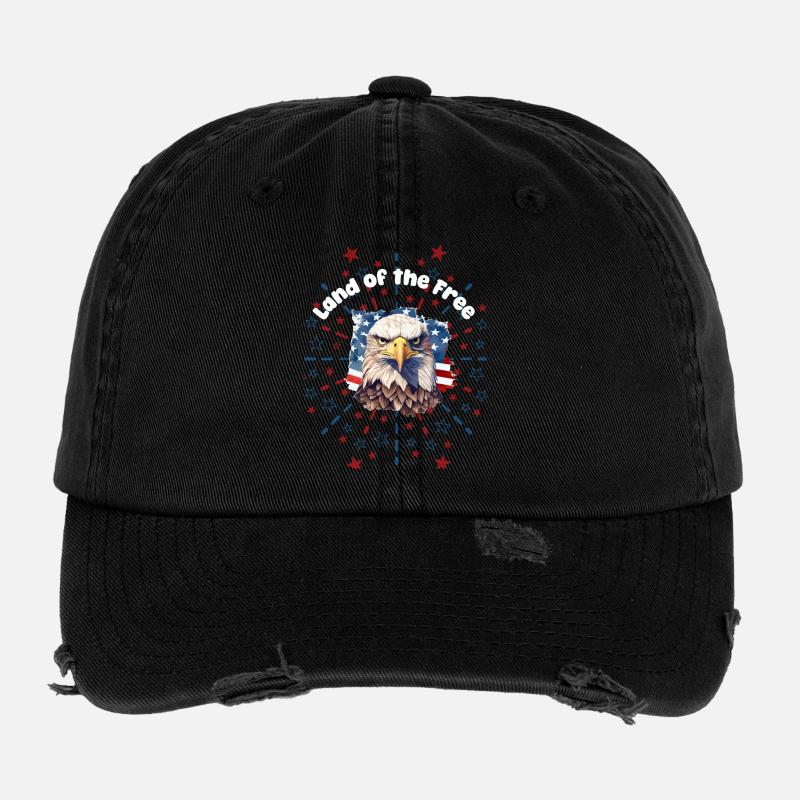 Terre de la liberté – Design patriotique Casquette vintage effet usé Flexfit