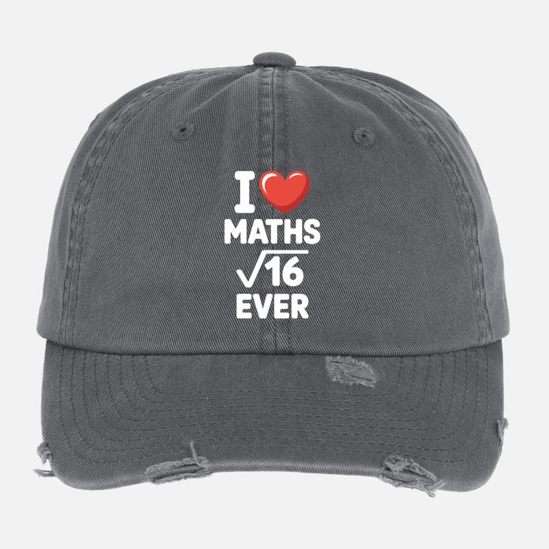 Mathe I Love Maths Mathematik Nerd Mathe Lehrer Flexfit Vintage Destroyed Cap