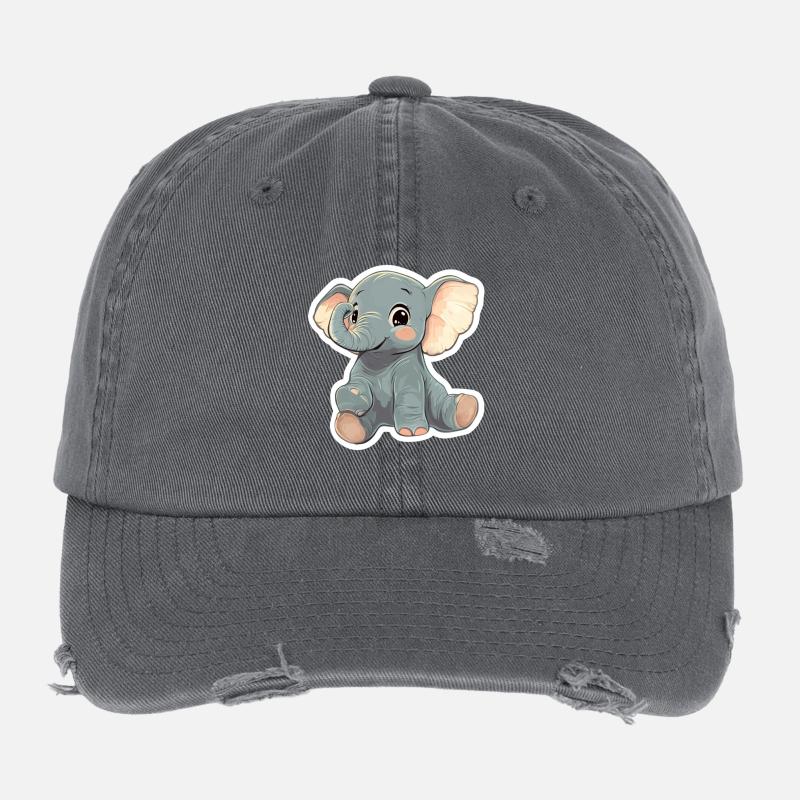 Éléphant mignon – idée cadeau pour les amoureux des animaux Casquette vintage effet usé Flexfit