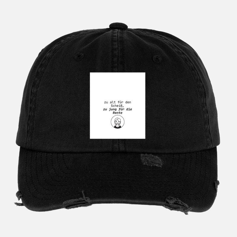 Age Sayings Humor Design - Flexfit Vintage Destroyed Cap - black